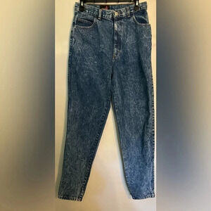 Vintage Sasson Womens Medium-Dark Acid Washed High Rise Tapered Leg Jeans Sz 12